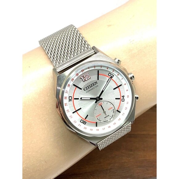 Citizen Men's Watch CX0000-71A Connected Bluetooth Mesh Band 42mm Silver Steel - Picture 11 of 14